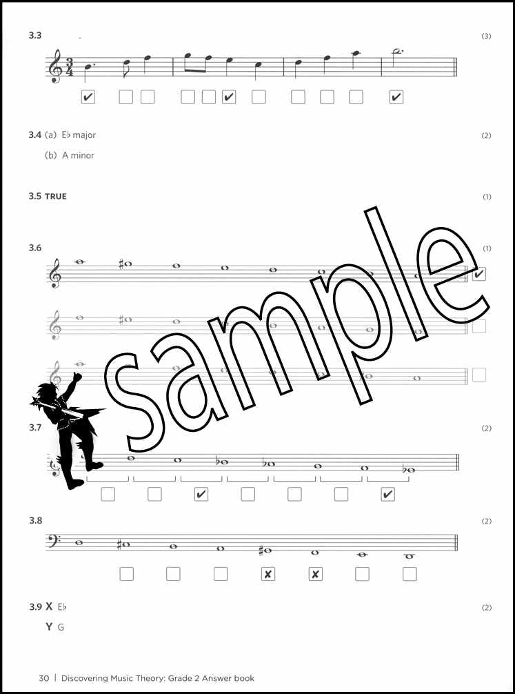 3rd sample page from ABRSM Discovering Music Theory Grade 2 Answer Book