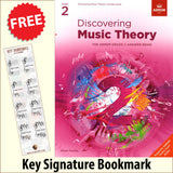 front cover of ABRSM Discovering Music Theory Grade 2 Answer Book together with free Grand Staff bookmark