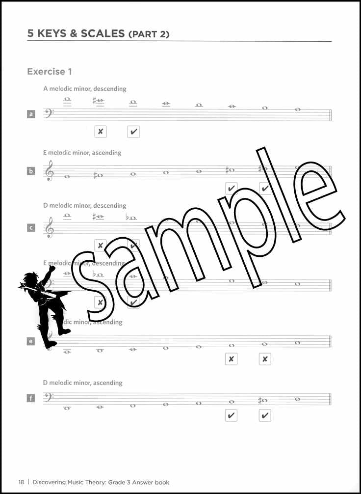 2nd sample page from ABRSM Discovering Music Theory Grade 3 Answer Book