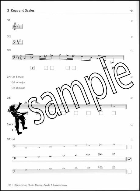 3rd sample page from ABRSM Discovering Music Theory Grade 3 Answer Book