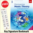 front cover of ABRSM Discovering Music Theory Grade 3 Answer Book together with free Grand Staff bookmark