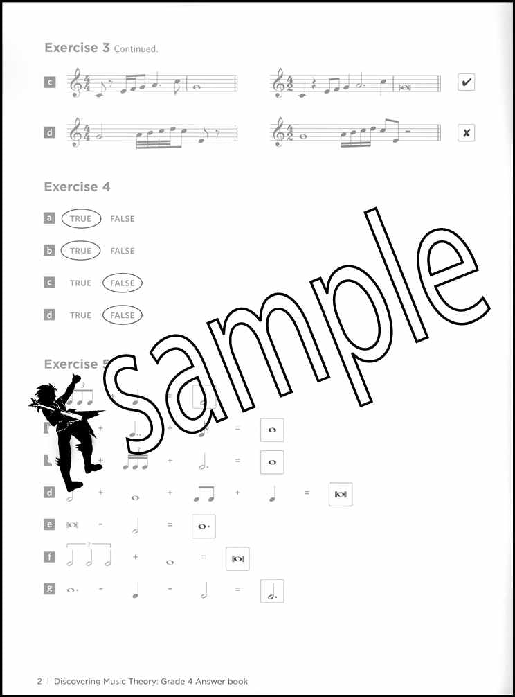 1st sample page from ABRSM Discovering Music Theory Grade 4 Answer Book