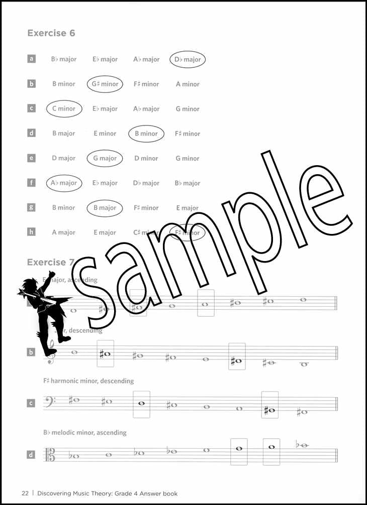 2nd sample page from ABRSM Discovering Music Theory Grade 4 Answer Book