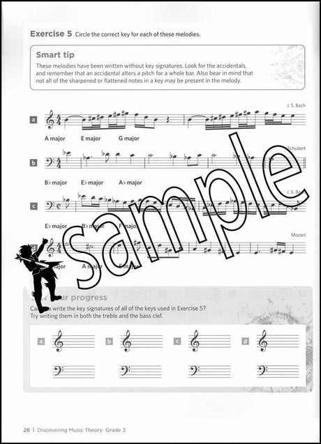 2nd sample page from ABRSM Discovering Music Theory Grade 3 Workbook