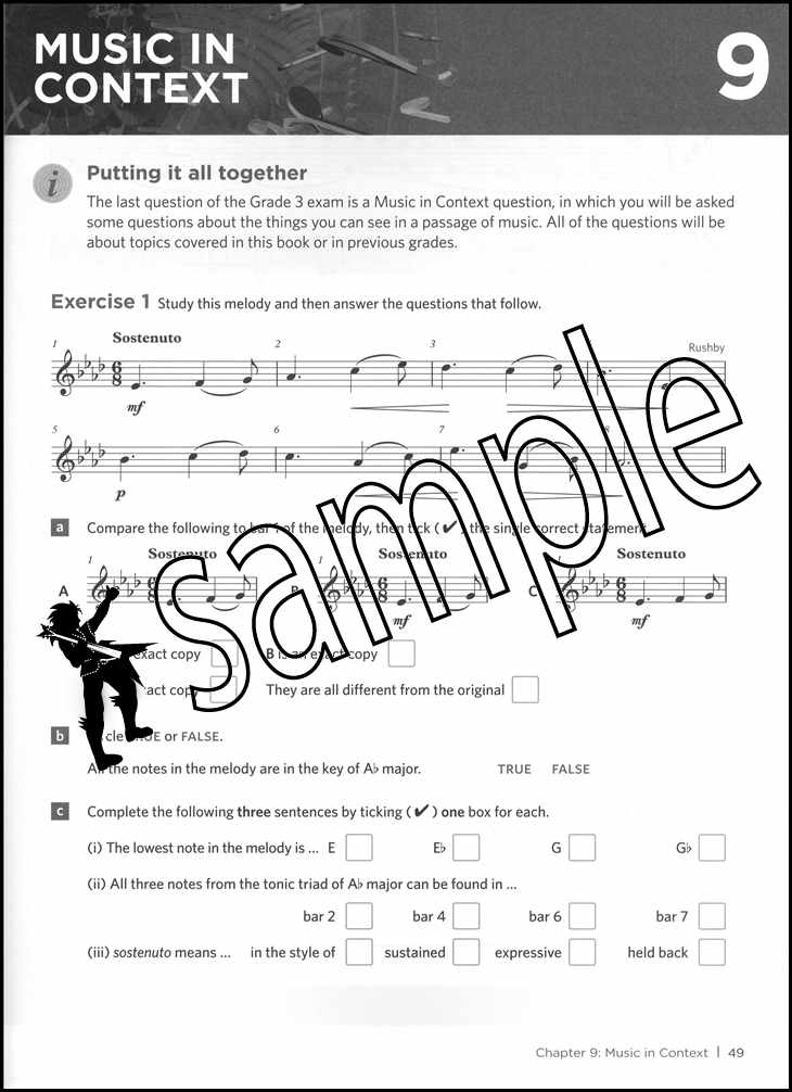 3rd sample page from ABRSM Discovering Music Theory Grade 3 Workbook