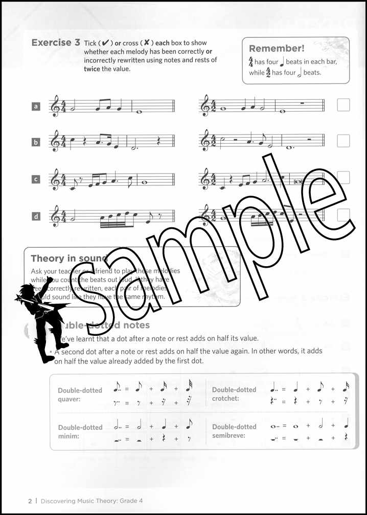 1st sample page from ABRSM Discovering Music Theory Grade 4 Workbook