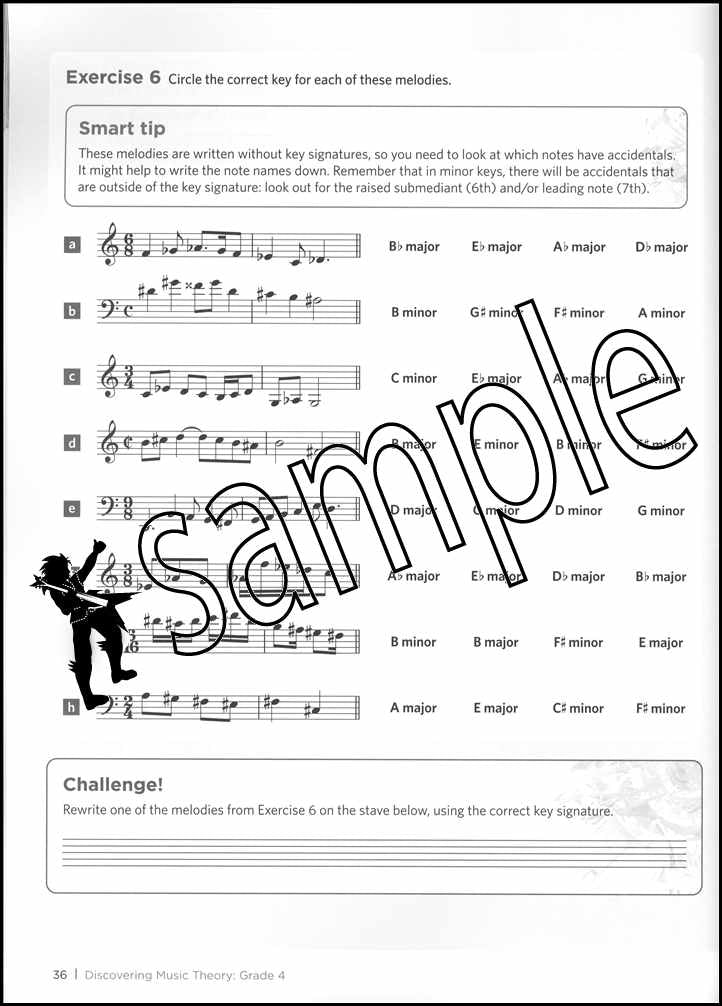 2nd sample page from ABRSM Discovering Music Theory Grade 4 Workbook