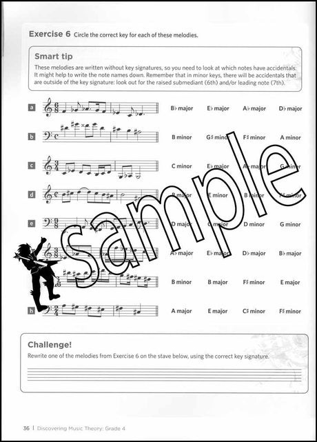 2nd sample page from ABRSM Discovering Music Theory Grade 4 Workbook