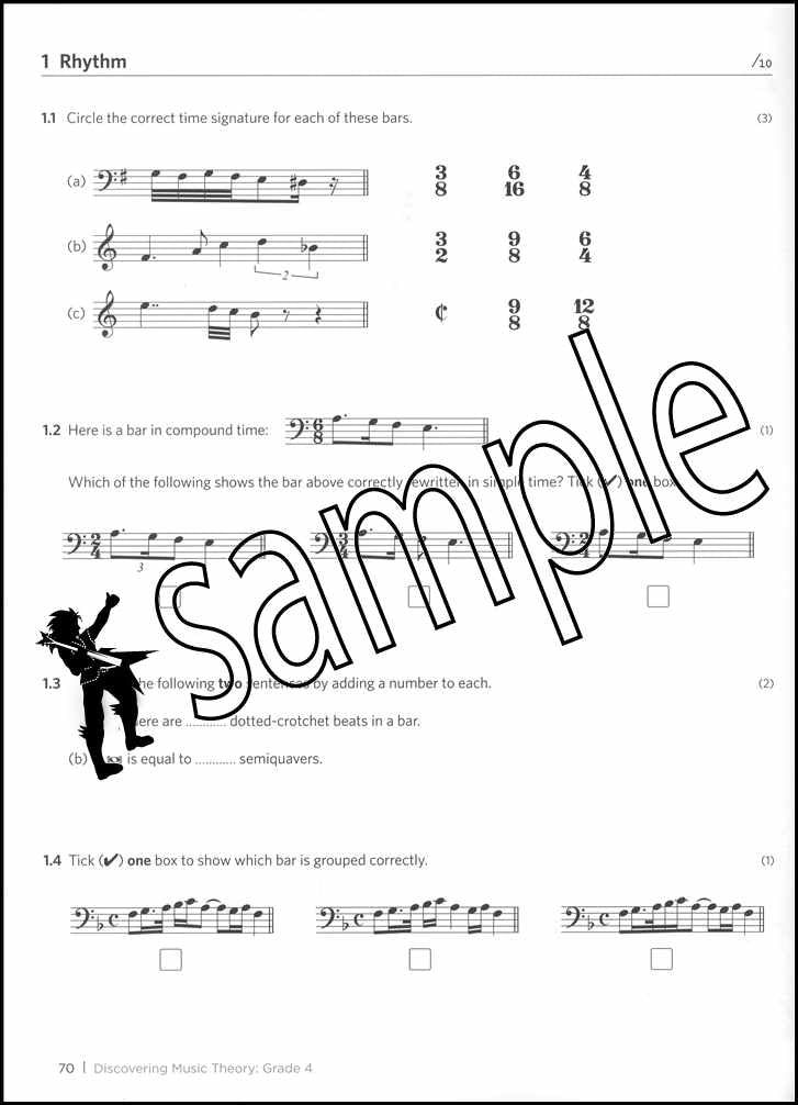 3rd sample page from ABRSM Discovering Music Theory Grade 4 Workbook