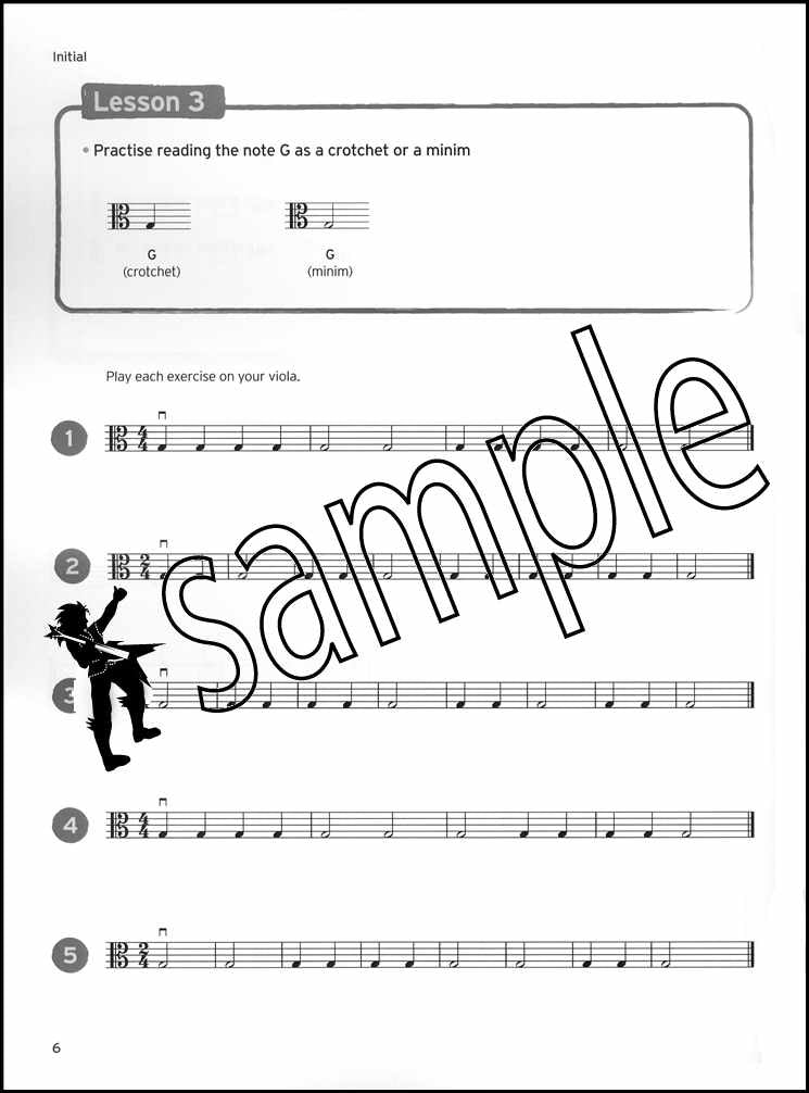 1st sample page from Trinity College London Viola Sight Reading Initial - Grade 2