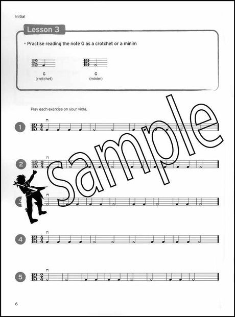 1st sample page from Trinity College London Viola Sight Reading Initial - Grade 2