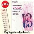 front cover of Trinity College London Viola Sight Reading Grades 6-8 together with free Alto Clef bookmark
