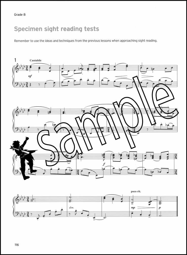 3rd sample page from Trinity College London Sight Reading Piano Grades 6-8