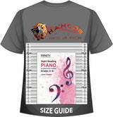 front cover of Trinity College London Sight Reading Piano Grades 6-8 on a size guide