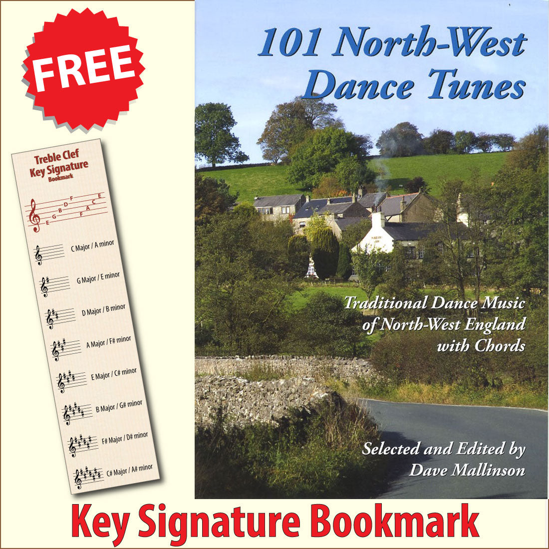 front cover of 101 North-West Dance Tunes together with free Treble Clef bookmark