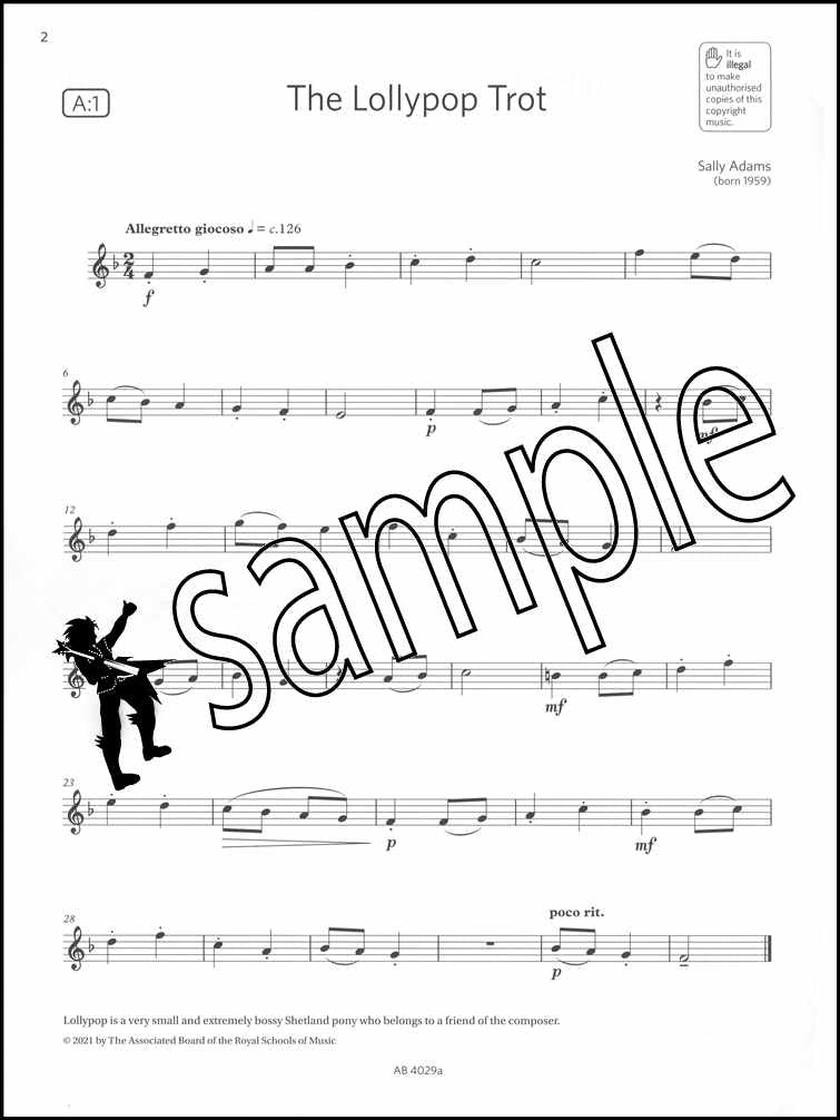 1st sample page from ABRSM Flute Exam Pack Grade 1 from 2022