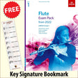 front cover of ABRSM Flute Exam Pack Grade 1 from 2022 together with free Treble Clef bookmark