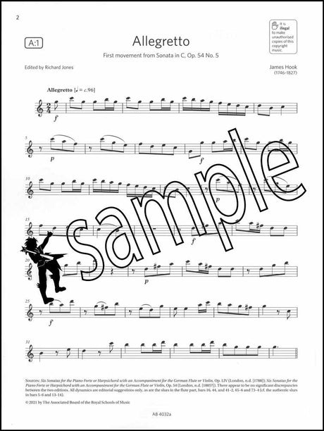 1st sample page from ABRSM Flute Exam Pack Grade 4 from 2022