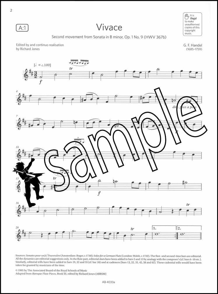 1st sample page from ABRSM Flute Exam Pack Grade 5 from 2022