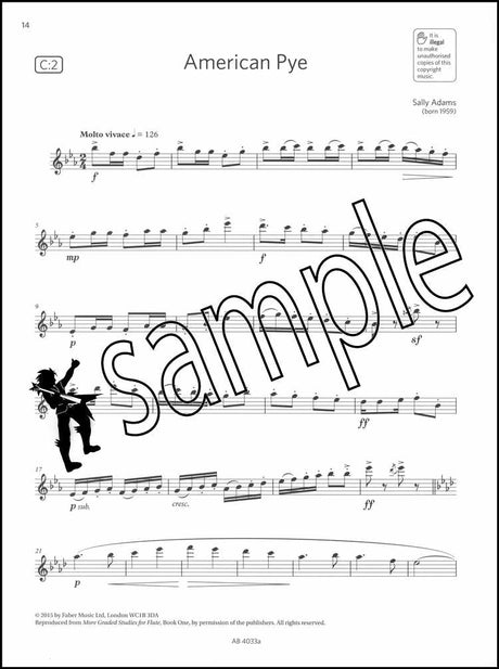 2nd sample page from ABRSM Flute Exam Pack Grade 5 from 2022