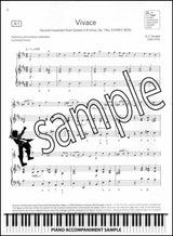 piano accompaniment sample page from ABRSM Flute Exam Pack Grade 5 from 2022