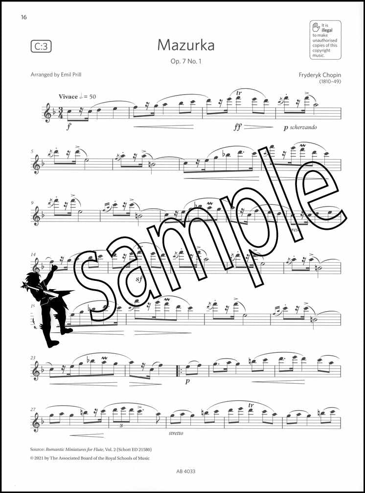 3rd sample page from ABRSM Flute Exam Pieces Grade 5 from 2022