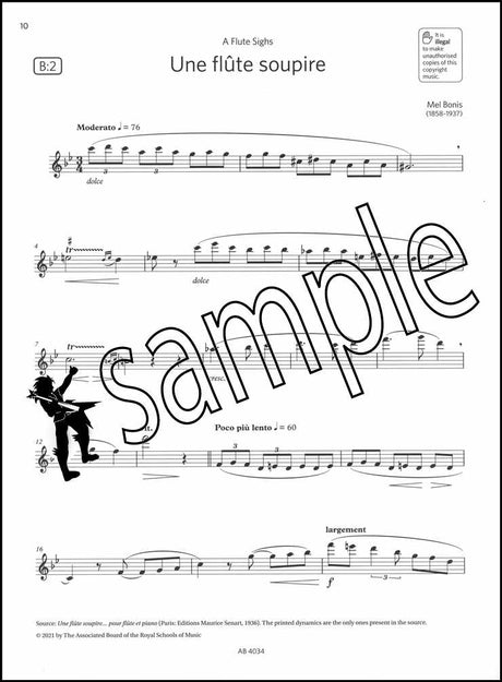 2nd sample page from ABRSM Flute Exam Pieces Grade 6 from 2022