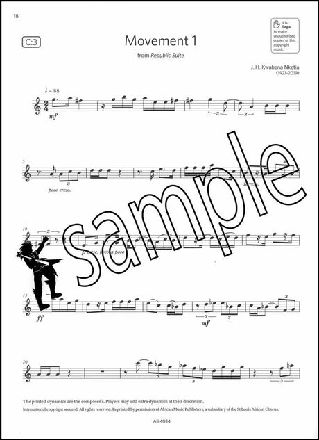 3rd sample page from ABRSM Flute Exam Pieces Grade 6 from 2022