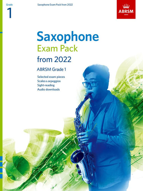 front cover of ABRSM Saxophone Exam Pack Grade 1 from 2022