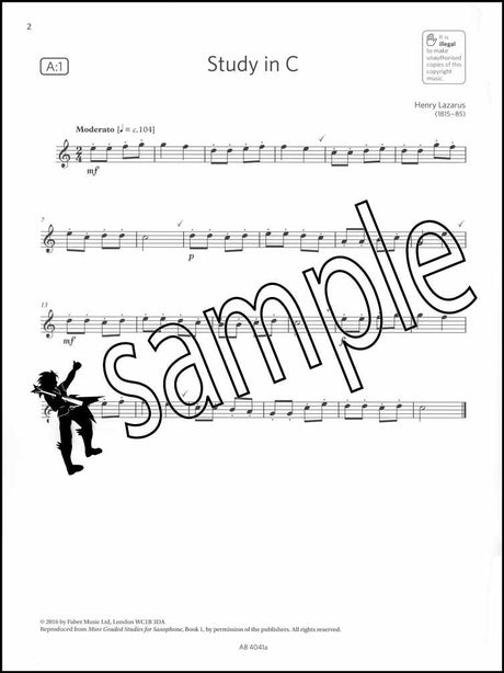 1st sample page from ABRSM Saxophone Exam Pack Grade 1 from 2022