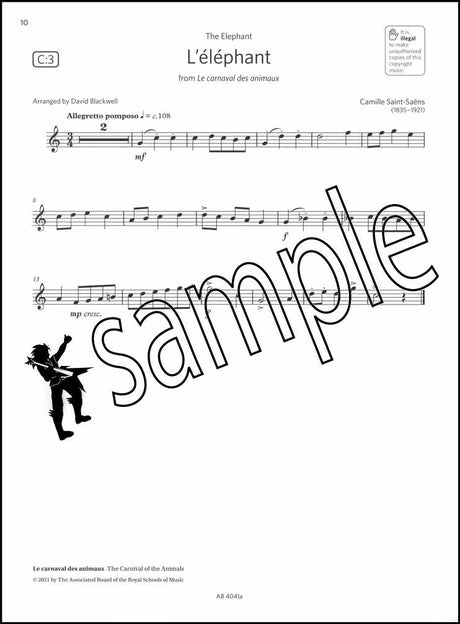 2nd sample page from ABRSM Saxophone Exam Pack Grade 1 from 2022