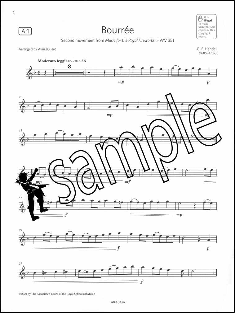 1st sample page from ABRSM Saxophone Exam Pack Grade 2 from 2022