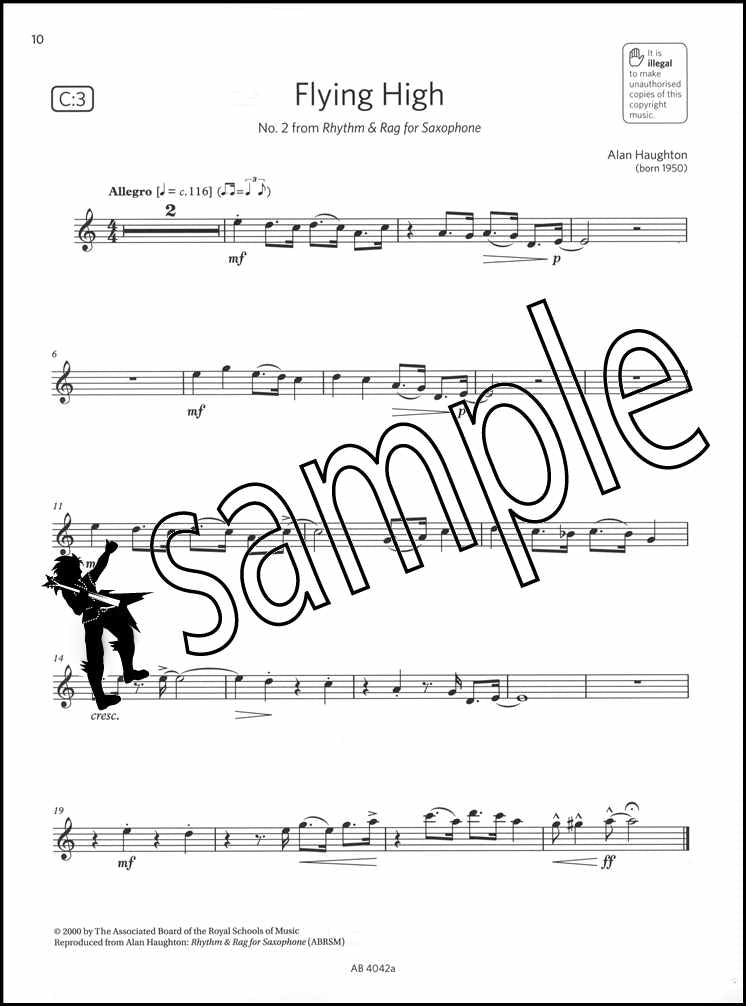 2nd sample page from ABRSM Saxophone Exam Pack Grade 2 from 2022