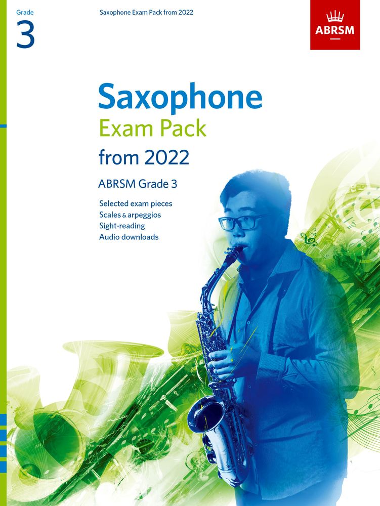 front cover of ABRSM Saxophone Exam Pack Grade 3 from 2022