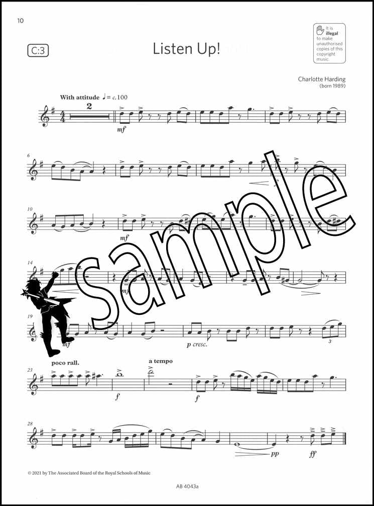 2nd sample page from ABRSM Saxophone Exam Pack Grade 3 from 2022