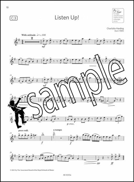 2nd sample page from ABRSM Saxophone Exam Pack Grade 3 from 2022