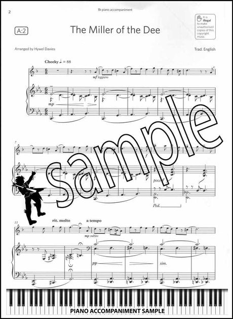 piano accompaniment sample page from ABRSM Saxophone Exam Pack Grade 3 from 2022