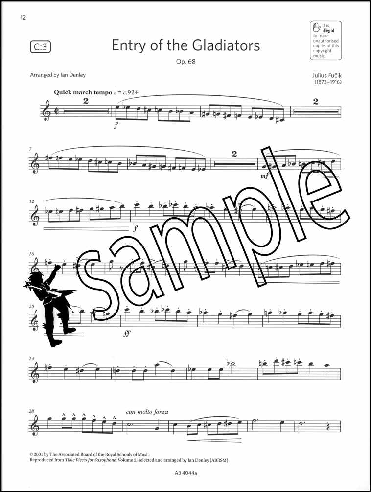 2nd sample page from ABRSM Saxophone Exam Pack Grade 4 from 2022