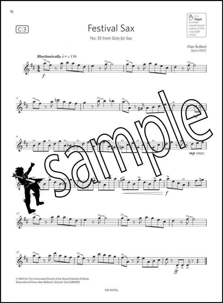 2nd sample page from ABRSM Saxophone Exam Pack Grade 5 from 2022