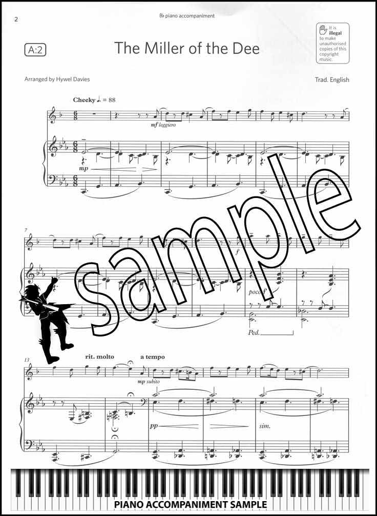 piano accompaniment sample page from ABRSM Saxophone Exam Pieces Grade 3 from 2022