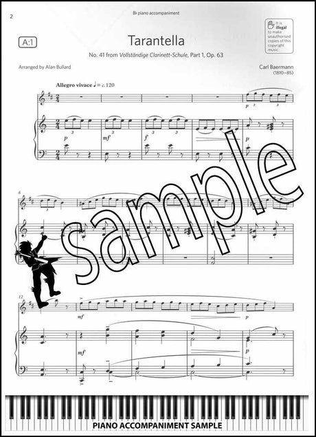 piano accompaniment sample page from ABRSM Saxophone Exam Pieces Grade 5 from 2022