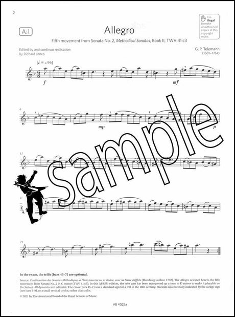 1st sample page from ABRSM Clarinet Exam Pack Grade 4 from 2022