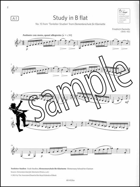 1st sample page from ABRSM Clarinet Exam Pack Grade 5 from 2022