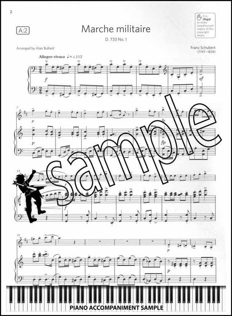 piano accompaniment sample page from ABRSM Clarinet Exam Pack Grade 5 from 2022