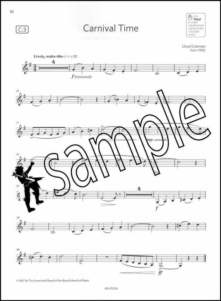 2nd sample page from ABRSM Clarinet Exam Pieces Grade 2 from 2022