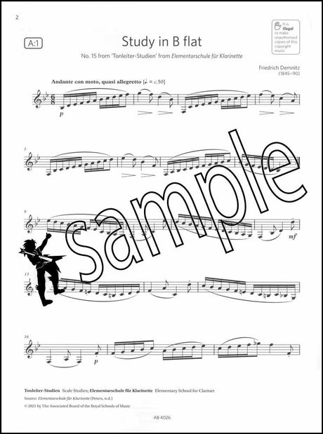 1st sample page from ABRSM Clarinet Exam Pieces Grade 5 from 2022