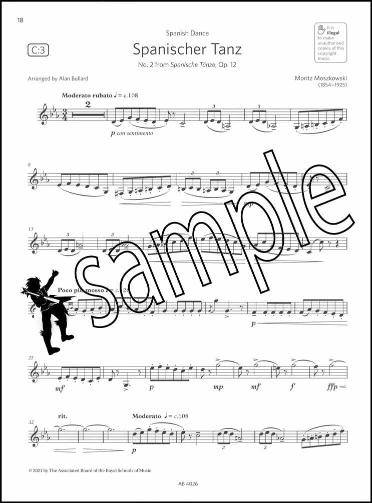 3rd sample page from ABRSM Clarinet Exam Pieces Grade 5 from 2022