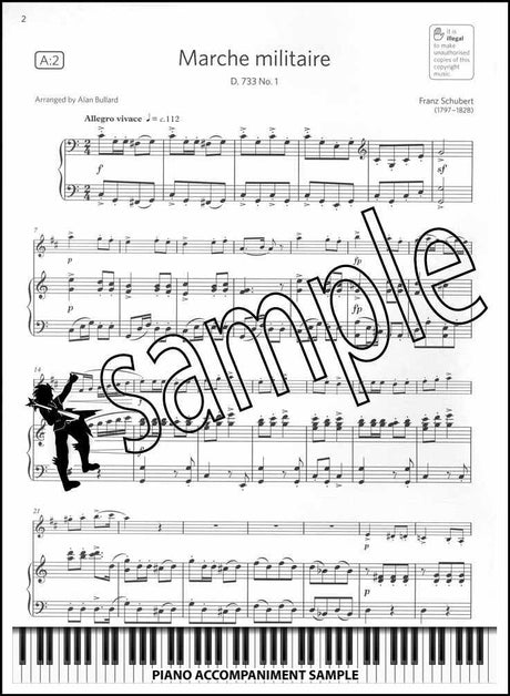 piano accompaniment sample page from ABRSM Clarinet Exam Pieces Grade 5 from 2022