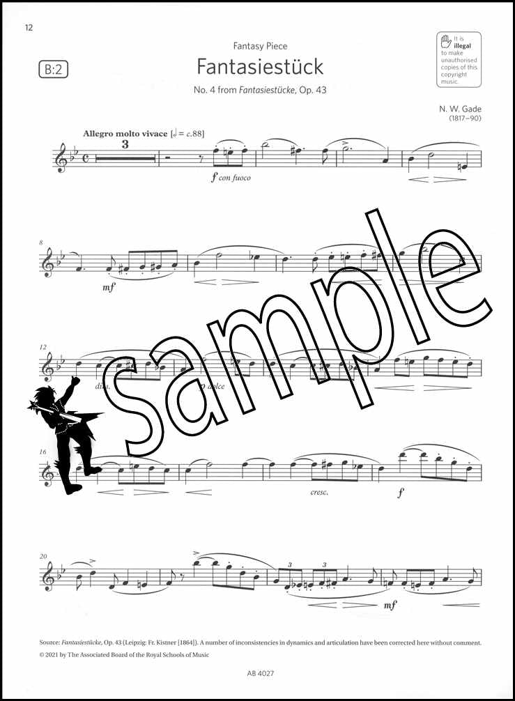 2nd sample page from ABRSM Clarinet Exam Pieces Grade 6 from 2022