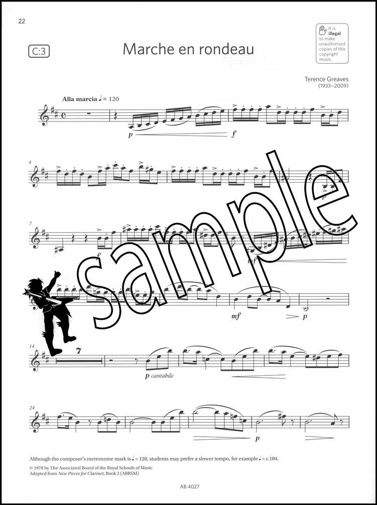 3rd sample page from ABRSM Clarinet Exam Pieces Grade 6 from 2022